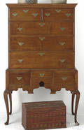 Massachusetts Queen Anne birch high chest ca 1750