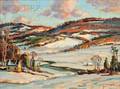Wayne Beam Morrell American b 1923 Winter Valley a Vermont Landscape