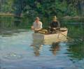 American School 20th Century Afternoon Fishing on the Lake