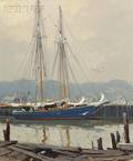 Otis Pierce Cook American 19001980 Schooner at Gloucester Harbor