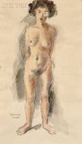 Raphael Soyer American 18991987 Portrait of a Female Nude