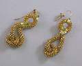 Pair of 18kt Gold and Green Stone Earpendants