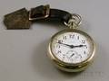 Waltham Railroad Pocket Watch with Sterling Silver and Leather Fob