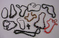 Eleven Jet Wood and Plastic Beaded Jewelry Items