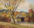 Otis Pierce Cook Jr American 19001980 Covered Bridge  A View of Beebe River New Hampshire