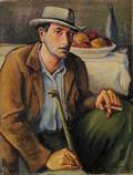 Walter Houmere American b 1895 Portrait of a Man with a Walking Stick
