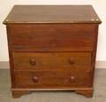 Walnut Lifttop Commode over Two Long Drawers