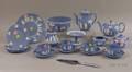 Twentyone Pieces of Modern Wedgwood Solid Light Blue Jasper Tea and Tableware