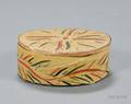 Polychrome Painted Oval Wooden Box