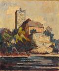 Christian Nass German 18881931 Studie Burg in LauffenNeckar