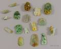 Seventeen Carved Jade Pendants and Other Items