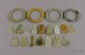 Eighteen Carved Jade Pendants and Other Items