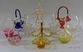 Twelve Assorted Art Glass Baskets