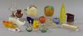 Eighteen Pieces of Colorless and Colored Decorative Glassware