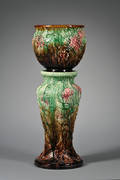 Weller Pottery Zinnia Jardiniere on a Pedestal