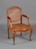 Regence Caned Beechwood Fauteuil a la Reine