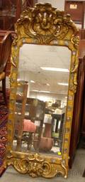 Continental Rococostyle Mirror Fragmentinset Giltgesso Framed Mirror