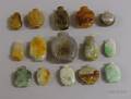 Fifteen Carved Jade Snuff Bottles