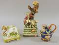 Three Assorted Majolica Glazed Ceramic Items