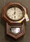 Mahogany Miniature Drop Octagon Wall Clock by Welch Manufacturing Company