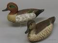 Pair of Greenwing Teal Duck Decoys