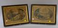 Pair of Framed Currier  Ives Handcolored Lithographs The Soldiers Dream of Home
