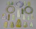 Seventeen Carved Jade Pendants and Three Jade Bangles