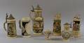 Seven Assorted German Stoneware Steins