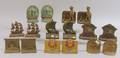 Eight Pairs of Painted and Patinated Cast Iron and Metal Figural Bookends