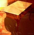 Queen Anne Style Marbletop Teakwood Low Table