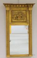 Federal Giltwood Tabernacle Mirror with Carved Basket of Fruit Tablet