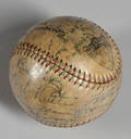 1931 New York Yankees Team Autographed Beacon Oil Co Benefit Game Baseball