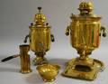 Two Russian Brass Samovars