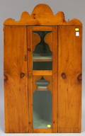Country Glazed Pine Hanging Corner Wall Cabinet