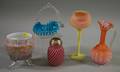 Five Pieces of Assorted Late Victorian Art Glass
