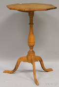 Federal Octagonal Tiger Maple Candlestand