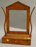 Neoclassical Inlaid Satinwood Veneer Dressing Mirror on Cabinet