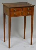 Mahogany and Mahogany Veneer Twodrawer Stand with Tapering Legs