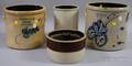 Four Cobalt and Glazed Stoneware Crocks