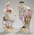 Pair of Meissen Handpainted Porcelain Figures