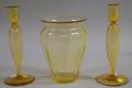 Three Pieces of Yellow Amber Blown Art Glass