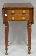 Federal Mahogany Dropleaf Twodrawer Work Table