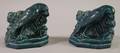 Pair of Rookwood Pottery Matte Blue Glazed Raven Figural Bookends