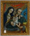 Framed Reversepainting on Glass Portrait of the Holy Family