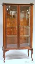 Louis XVstyle Glazed Mahogany Twodoor Display Cabinet