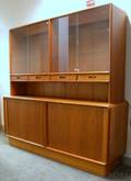 Danish Modern Teak and Teak Veneer Stepback Sideboard