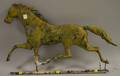 Partialgilt and Patinated Molded Copper Fullbodied Running Horse Weather Vane