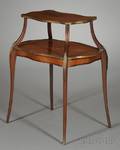 Louis XV Style Tulipwood Parquetry and Brassmounted Twotier Occasional Table