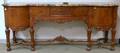 Louis XVIstyle Marbletop Carved and Inlaid Walnut and Walnut Veneer Swellfront Sideboard