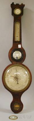 Mahogany Wheel Barometer by P Boffi
